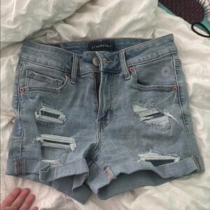 Aeropostale Blue high rise midi Jean Shorts